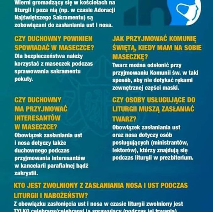 Maseczki, w kościele